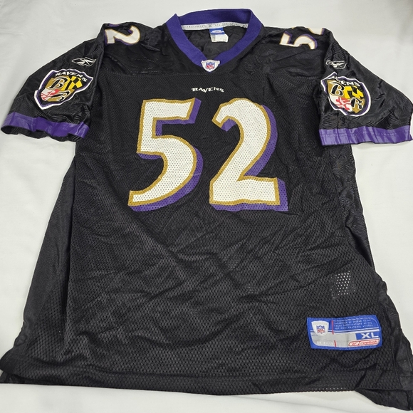 Vintage Reebok NFL Baltimore Ravens 52 Ray Lewis Jersey XL